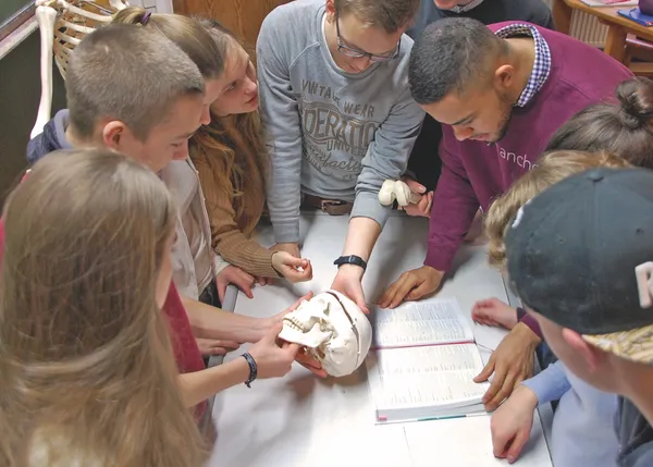 Kinder der Waldorfschule Bothfeld beim Werken